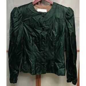 Scott McClintock Sportswear Vintage 80s Crushed Green Velvet Bolero Jacket